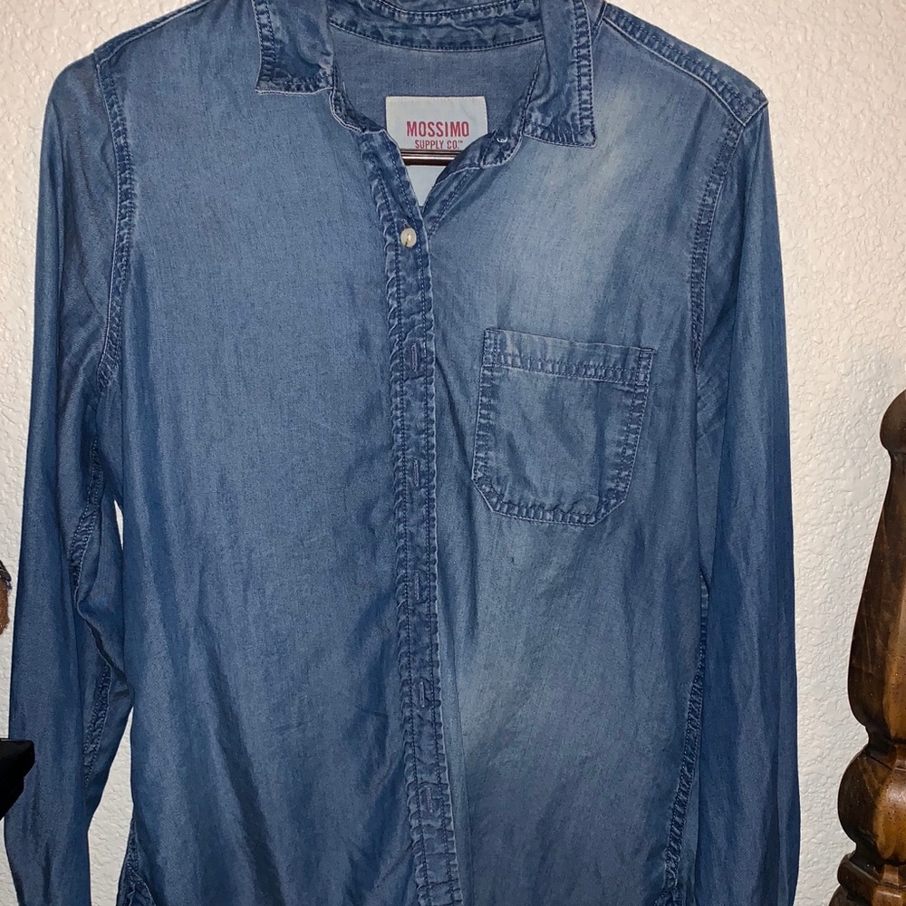 Blue denim flannel shirt